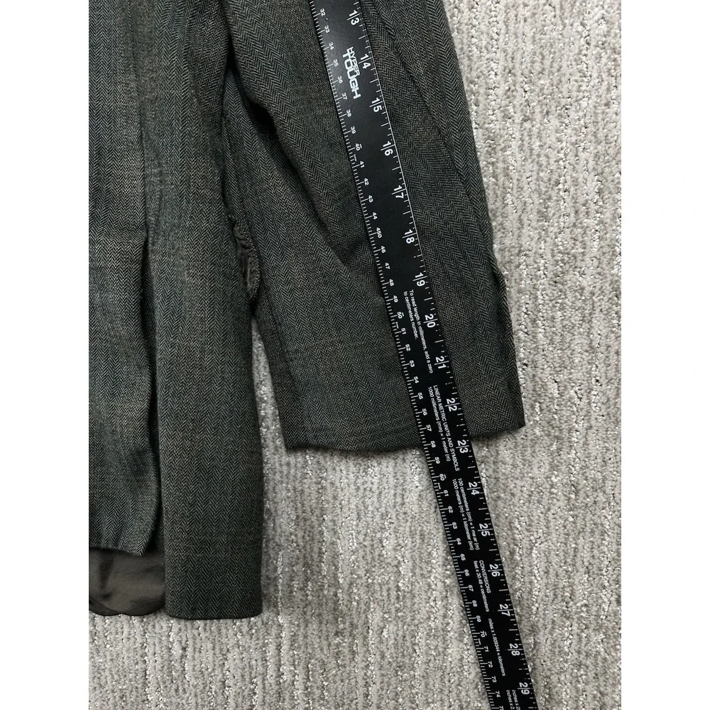 Italian Wool Blazer 44R Fratelli Tallia Di Delfino Dark Green Houndstooth Plaid